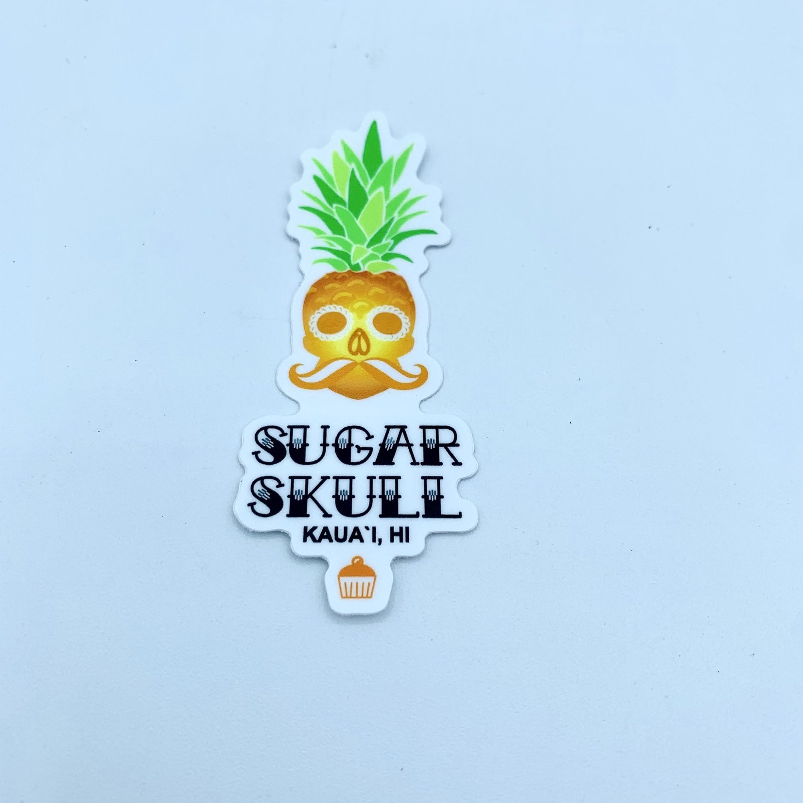 Sugar Skull Pineapple Sugar Skull Sticker 3” x 1.25”