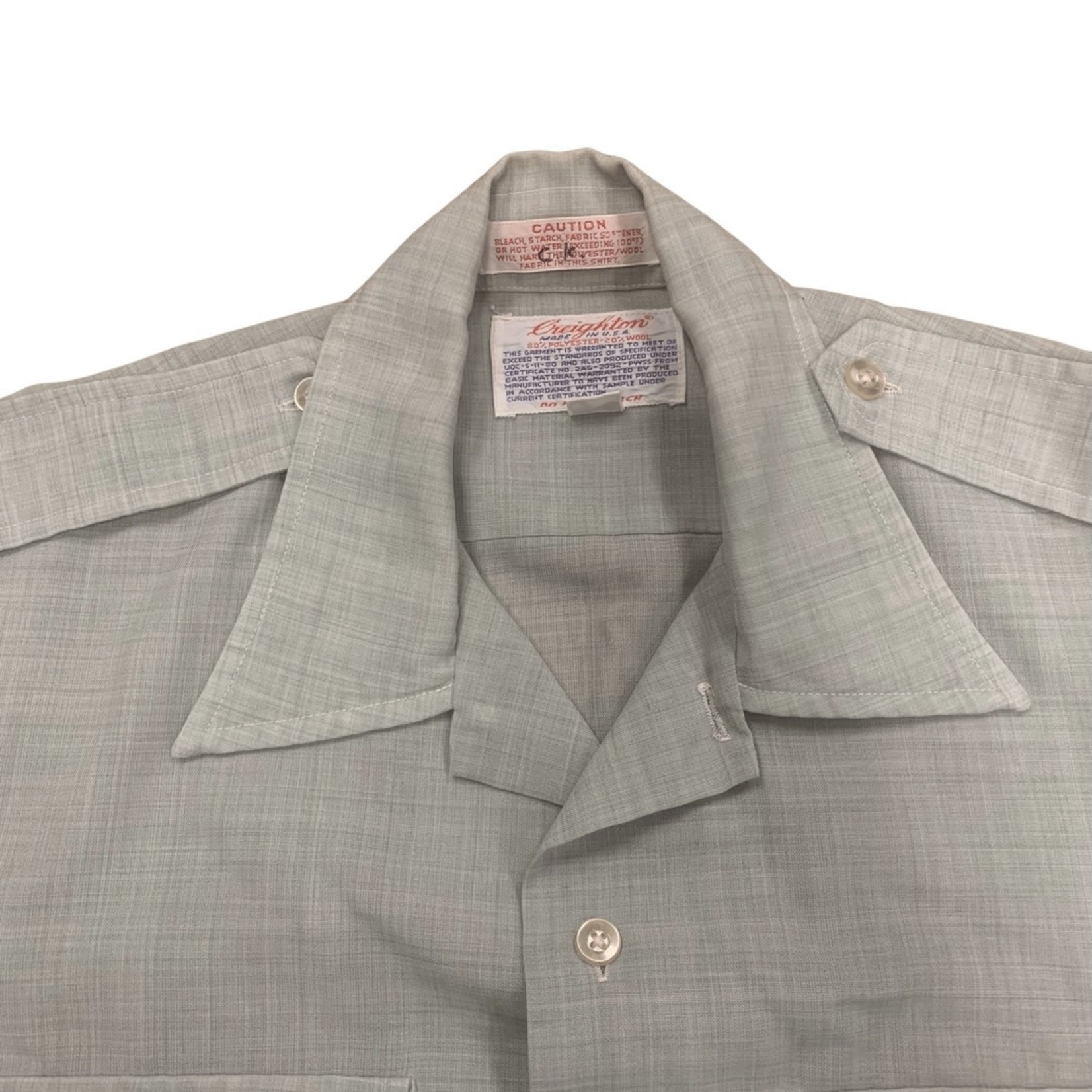 Mission Zero Men’s Vintage Button Shirt - M - Creighton - Light Blue