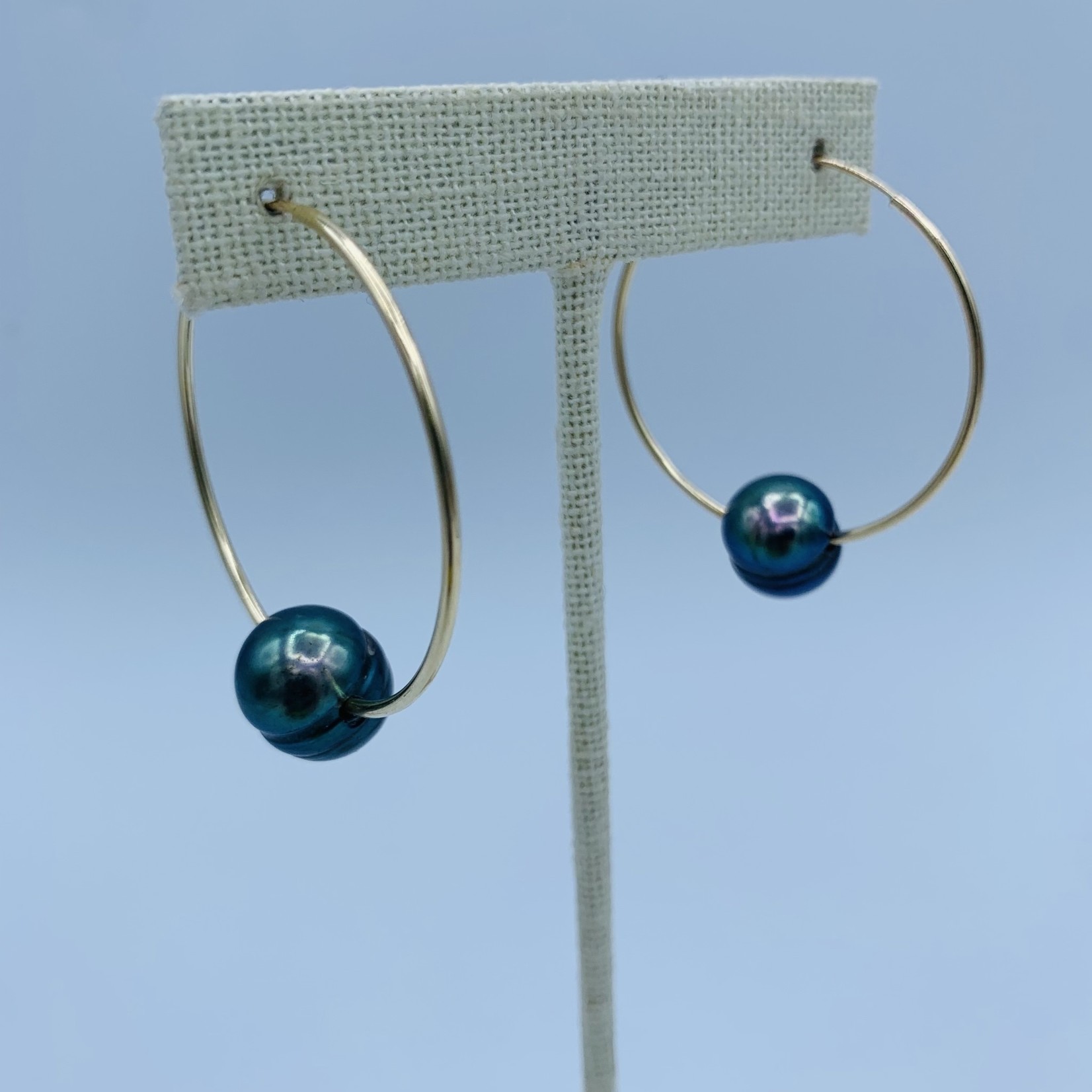 Shell Of A Life Tahitian Pearl Natural GF Hoop Earrings