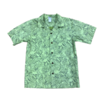 Mission Zero Keiki (Youth) Vintage Aloha Shirt - Casual Nui Nalu - Green Hawaiian Petroglyph Print  - 14Y