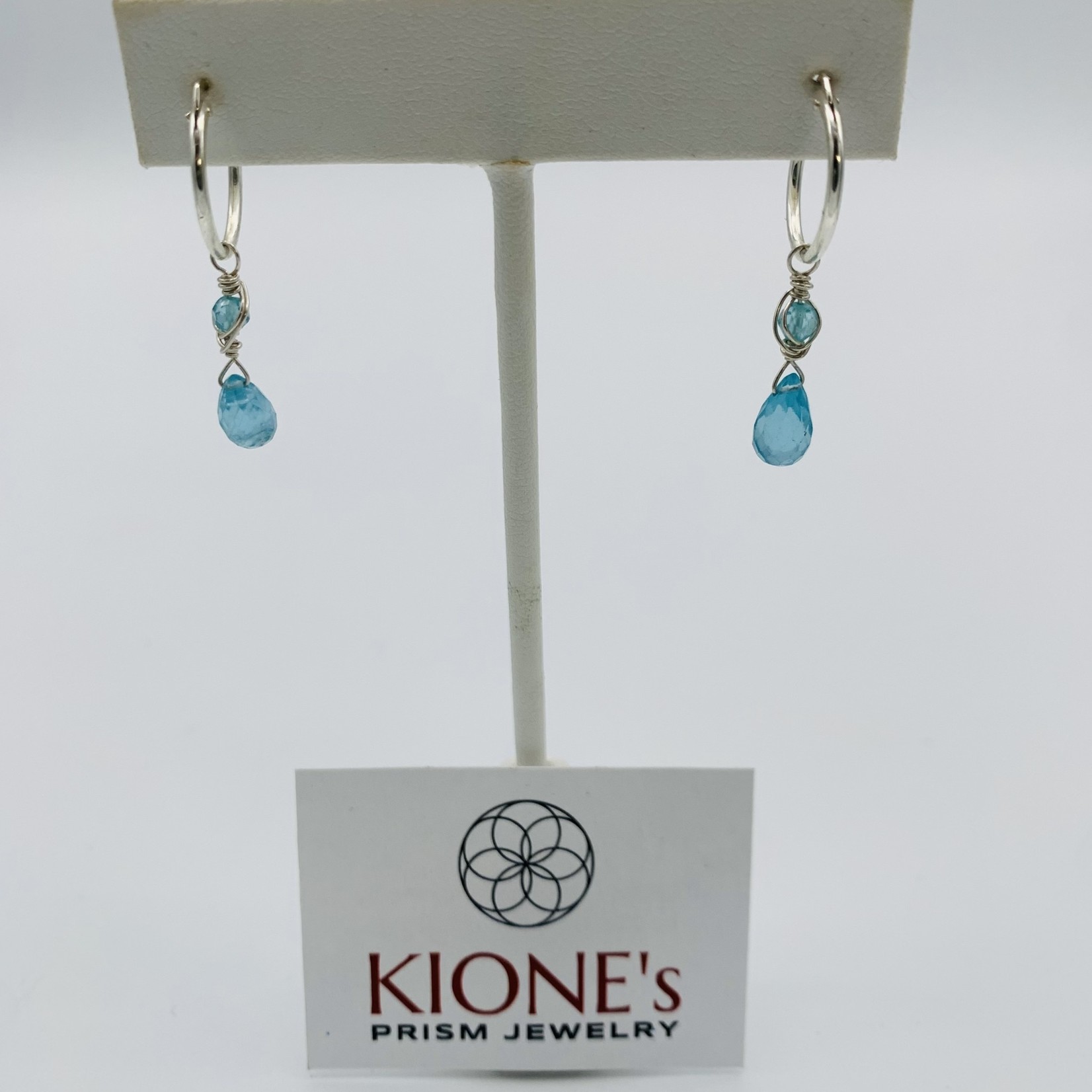 Kione’s Prism Jewelry Apatite Sterling Silver Hoop Earrings