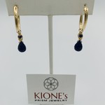 Kione’s Prism Jewelry Lapis Lazul Sapphire Yellow Gold Filled Earrings