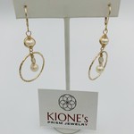 Kione’s Prism Jewelry White Freshwater Pearl Yellow Gold Filled Hoop Earrings