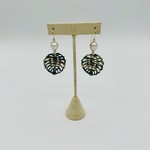 Shell Of A Life FW Pearl + Monstera Earrings