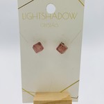 Lightshadow Crystals Cube Strawberry Quartz Studs