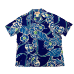 Mission Zero Men's Vintage Aloha Print Shirt - Nani of Hawaii for Liberty House Bright Blue XL