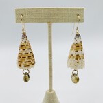 Shell Of A Life RARE Imperial Cone Shell *Oahu* + Citrine GF Earrings