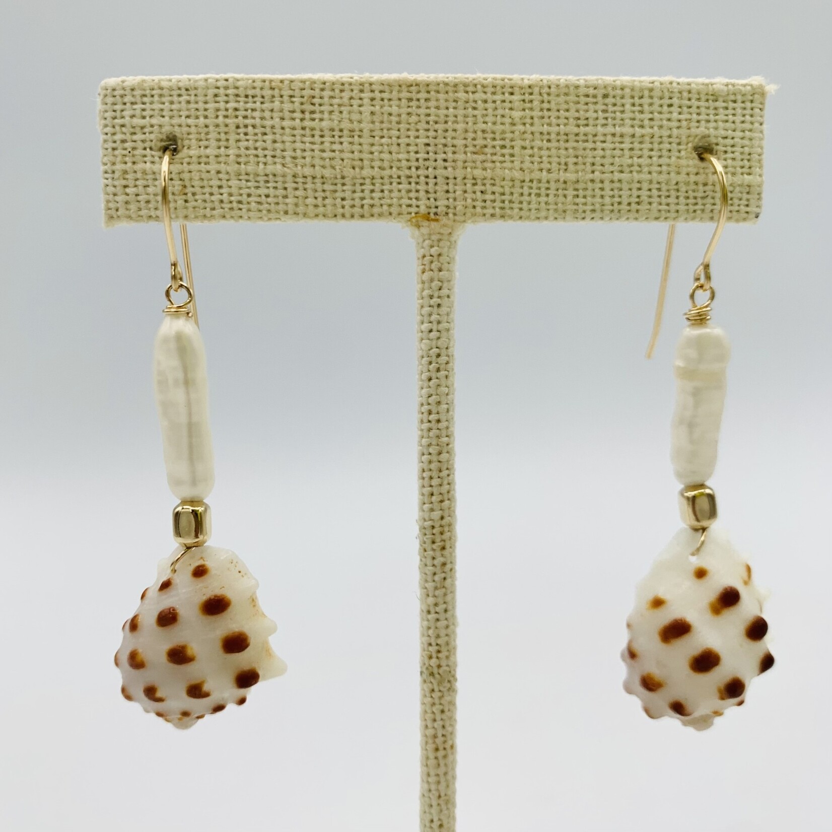 Shell Of A Life Heshi Pearls + Waiohai Drupe Shell GF Earrings