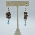 Shell Of A Life Opihi Stacks and Blue Agate Earrings