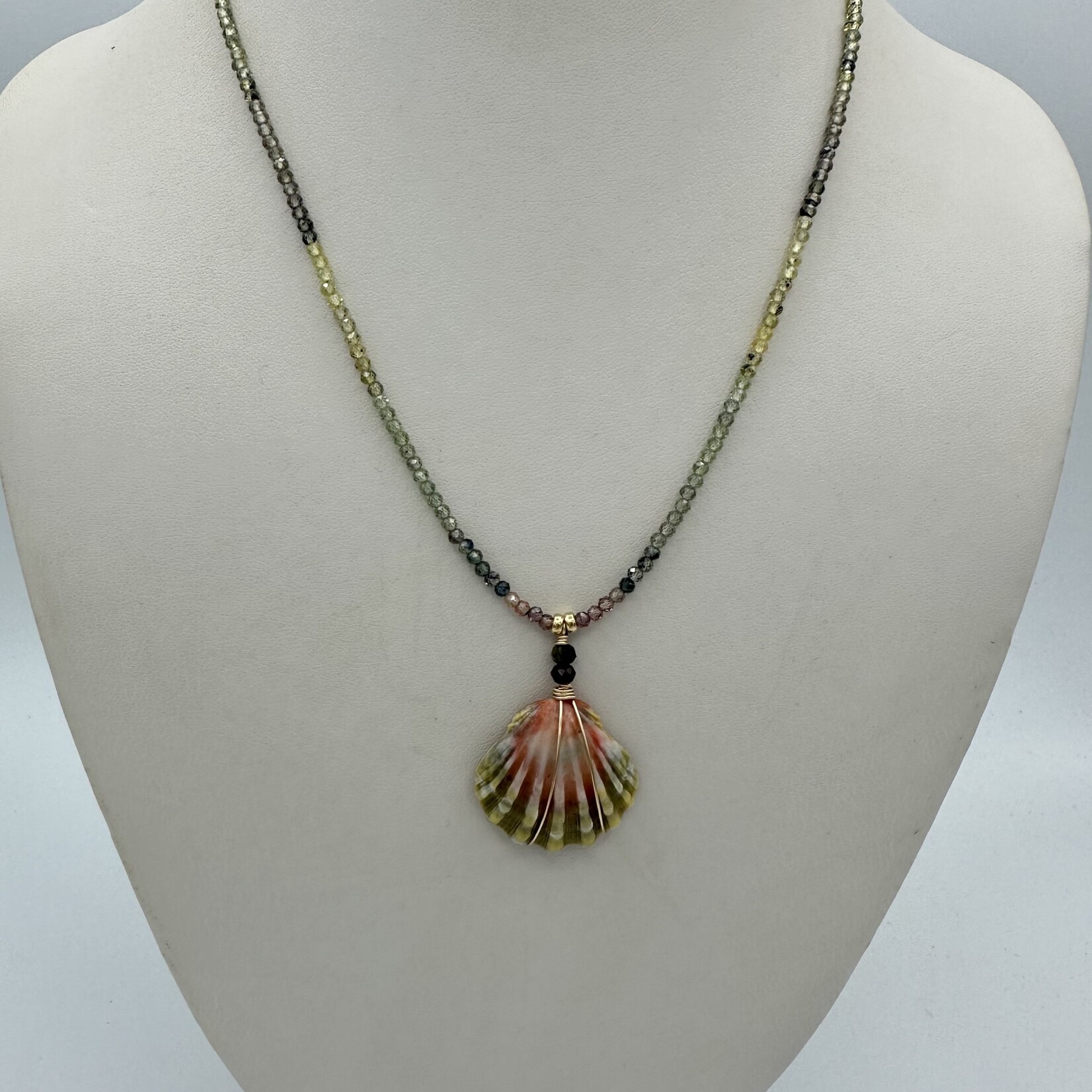 Shell Of A Life Rare Moonrise + Yellow Sapphires Necklace