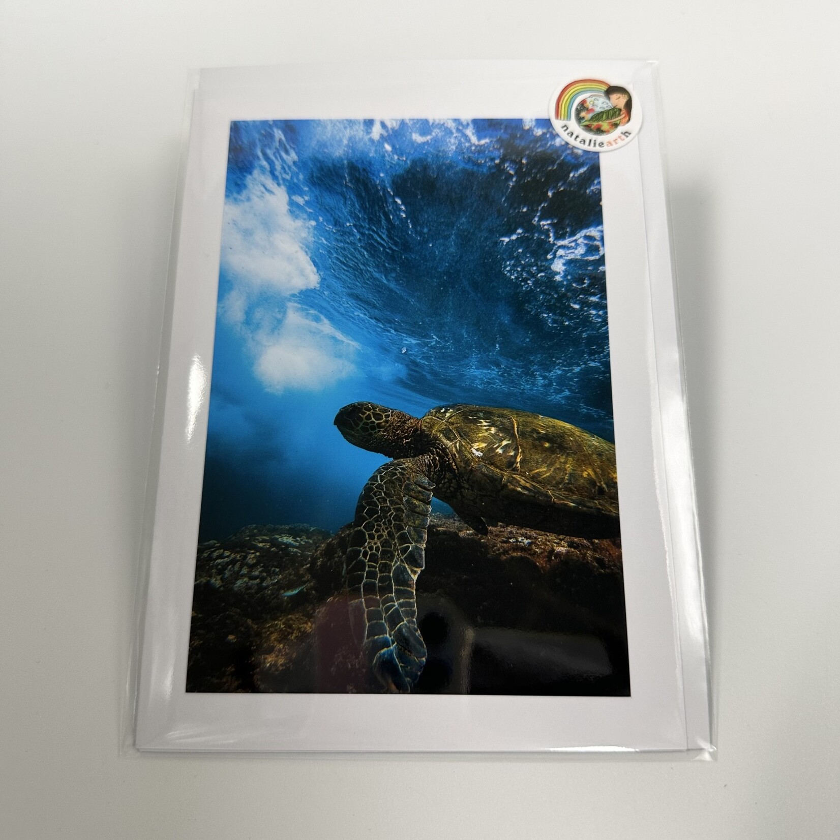 Natalie Earth LLC A Honu World - Frame-able Greeting Card 5” x 7”