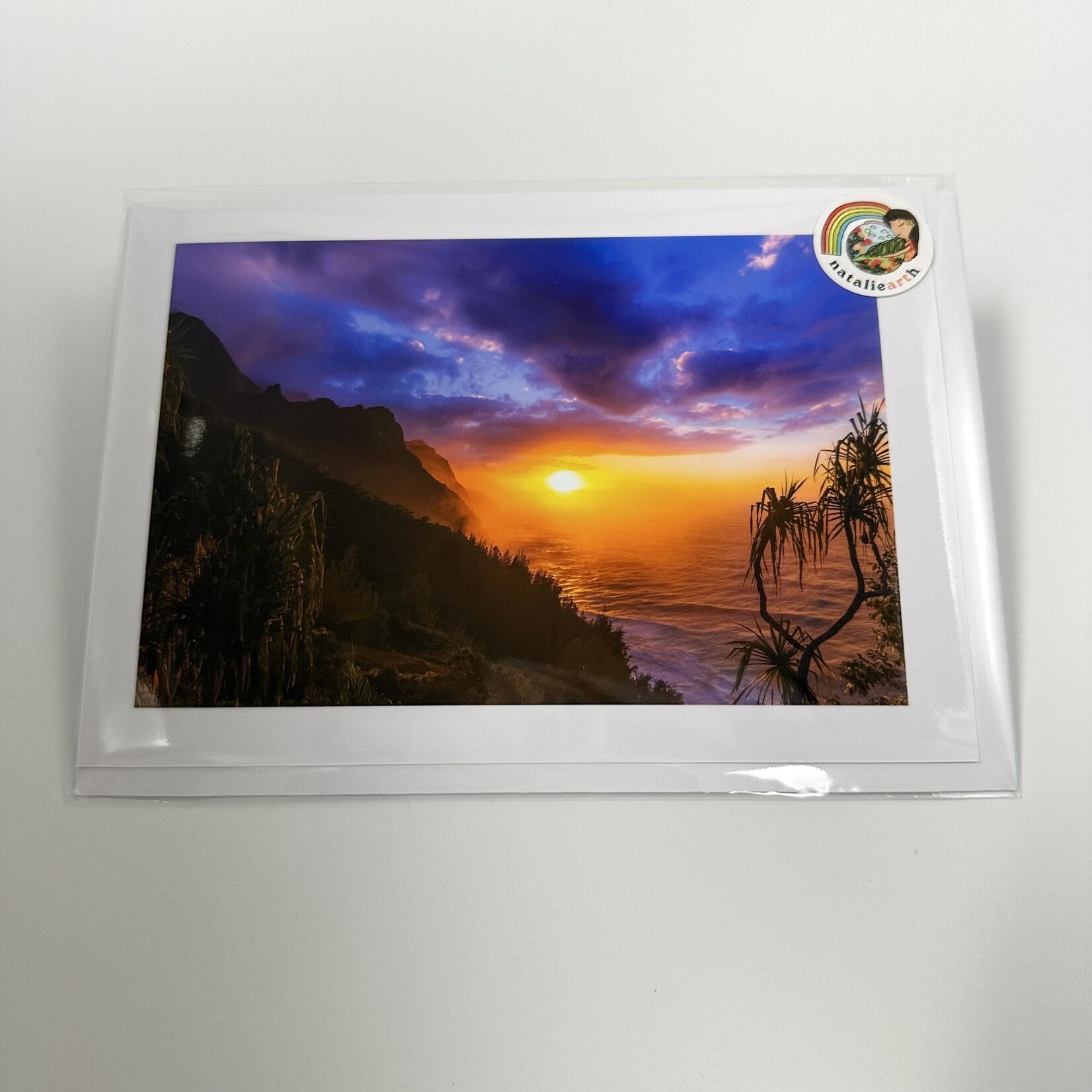 Natalie Earth LLC Ke Alaula A NaPali - Frame-able Greeting Card 5” x 7”