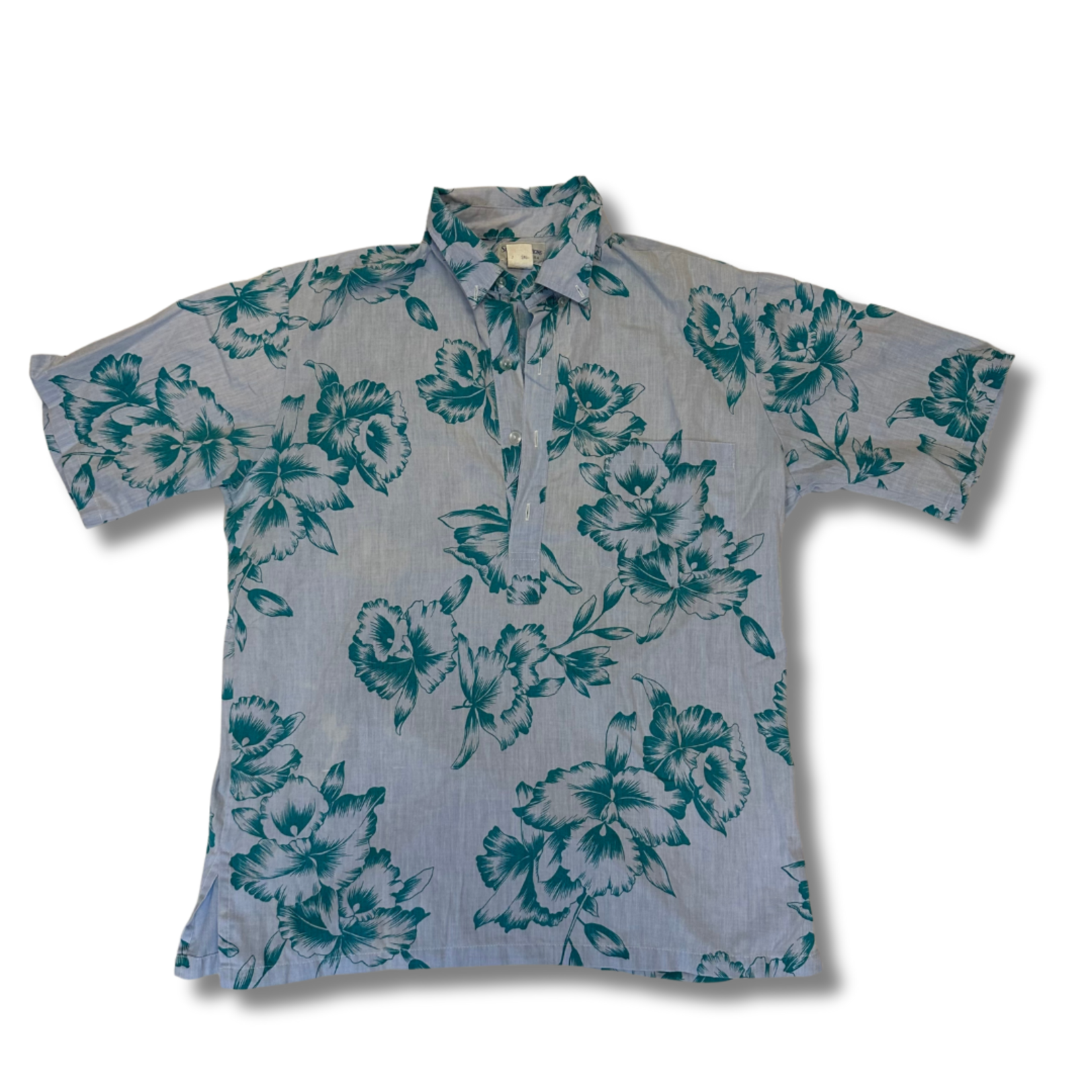 Mission Zero Men's Vintage Aloha Shirt - SunMar Fashions - Blue Orchids #1