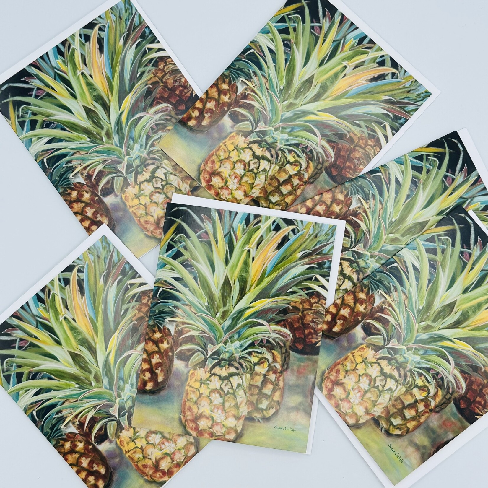 Susan Carlisle Kaua’i Plants 6-Pack Notecards - Pineapples at the Market