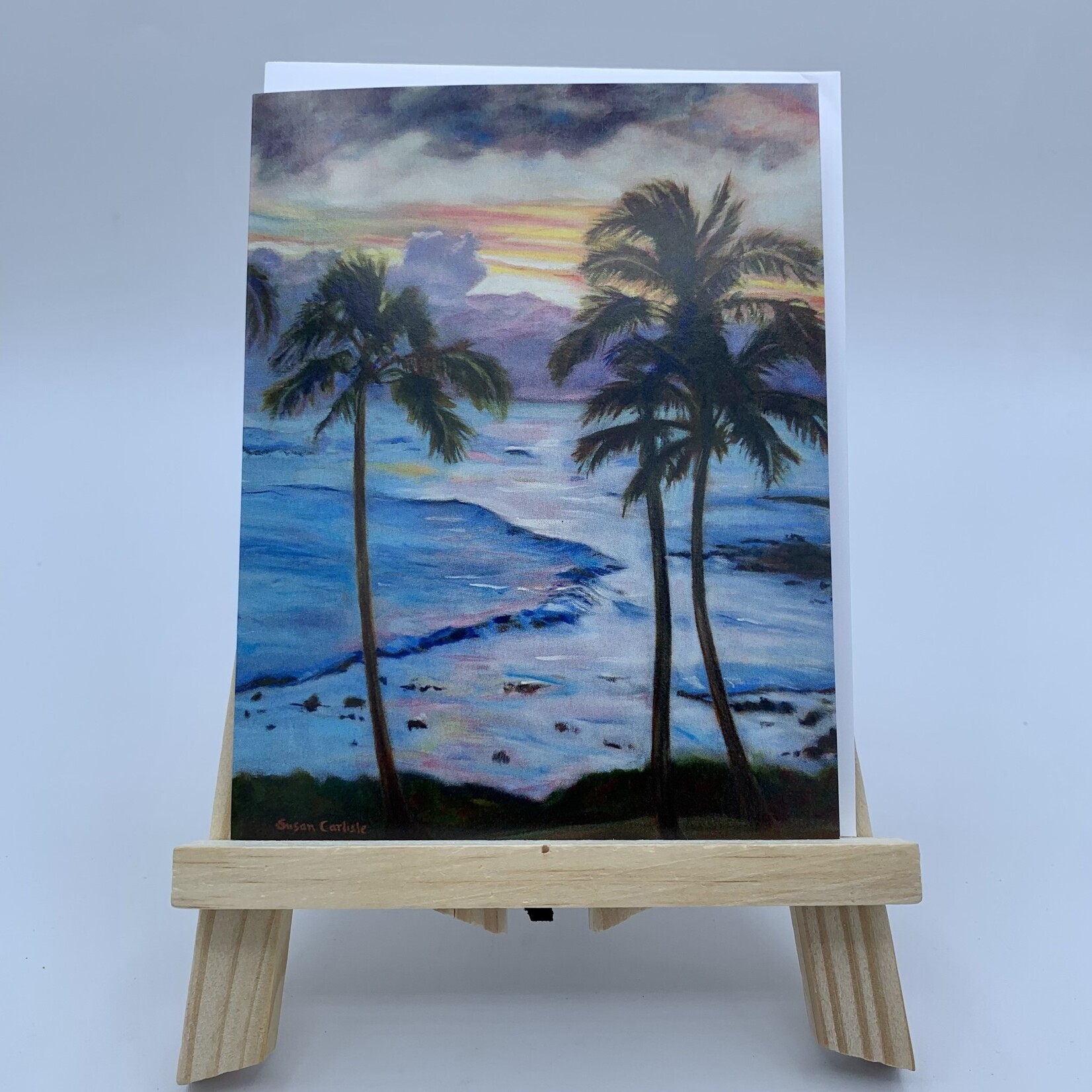 Susan Carlisle Kaua’i Beaches - Single Art Notecard w/Envelope  Po’ipu Sunset