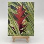 Susan Carlisle Kaua’i Flowers - Single Art Notecard w/Envelope  Red Heliconia