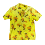 Mission Zero Men's Vintage Aloha Shirt - Royal Hawaii - Yellow Palms and Pineapples   - Large