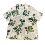 Mission Zero Men's Vintage Aloha Silk Shirt - Walea Bay - Green Pattern   - Large