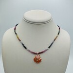 Shell Of A Life Sapphires + Rare Sunrise Shell 14k Gold Clasp Necklace