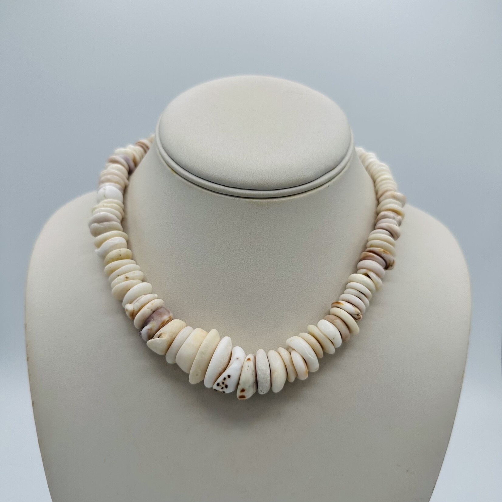 Large White Puka Shell Necklace