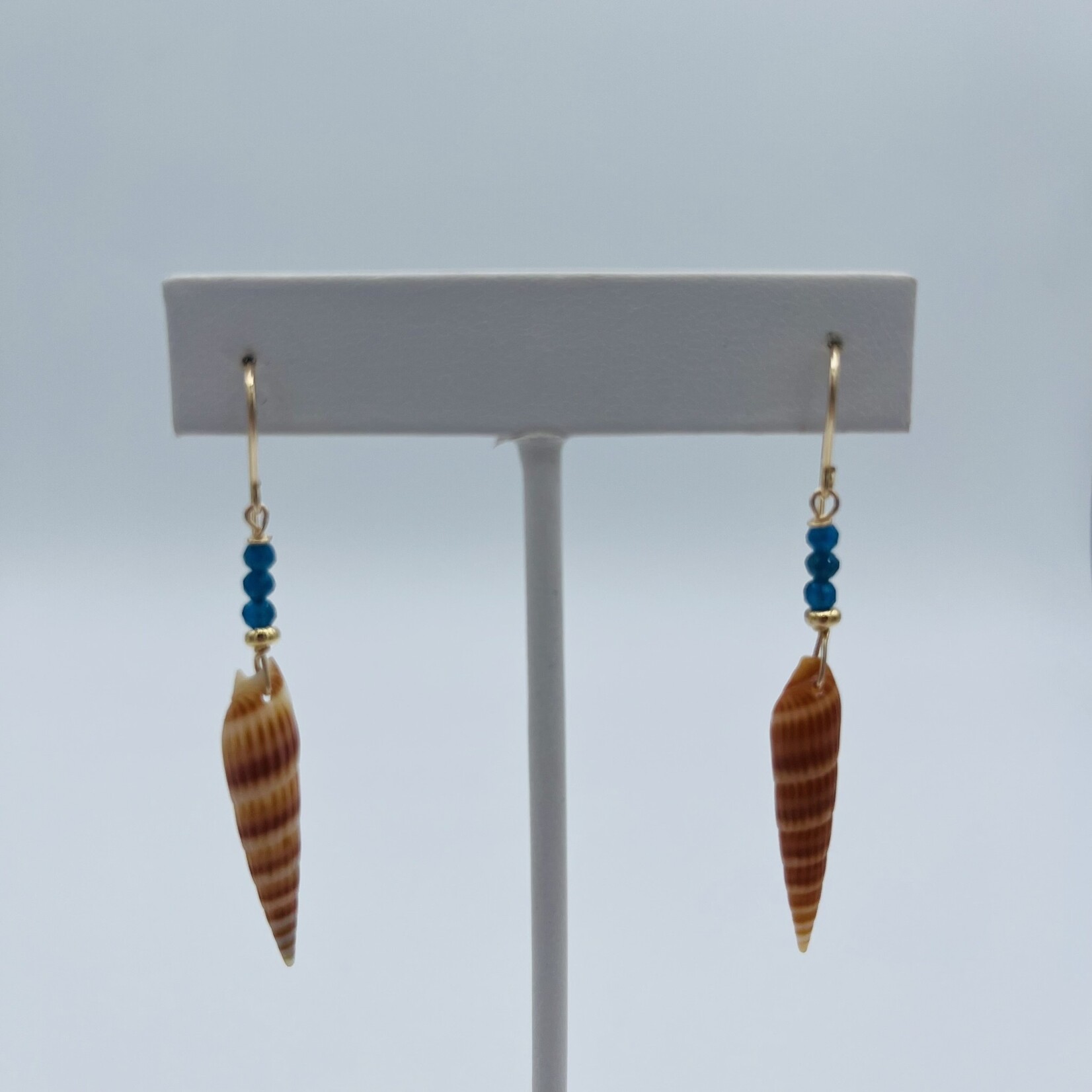 Shell Of A Life Spiral Shells + Blue Stones GF Earrings