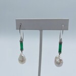 Shell Of A Life Silver + Jade + Baroque FW Pearl Earrings