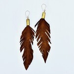Sequoia Maye Designs Light Brown Faux Leather Earrings