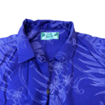 Mission Zero Men’s ReLoved Aloha Shirt - Two Palms - Dk Purple Medium