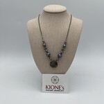 Kione’s Prism Jewelry Freshwater Pearl/Labradorite & Oxidized SS Necklace
