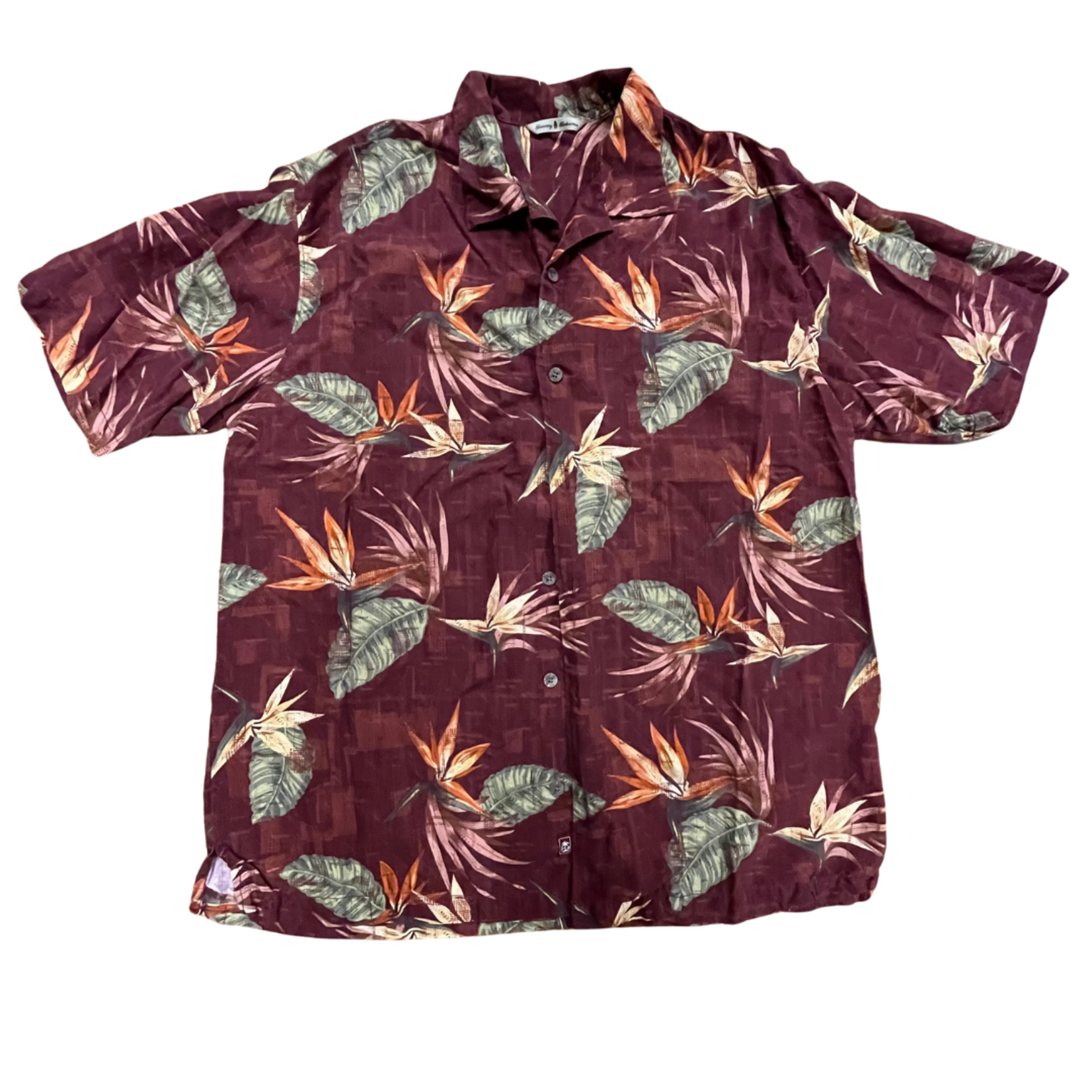 Mission Zero ReLoved Men’s Aloha Shirt - Tommy Bahama 100% Silk - Bird of paradise - Large