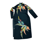 Mission Zero Women’s Vintage Dress - Cheongsum Rainbow Palm Small
