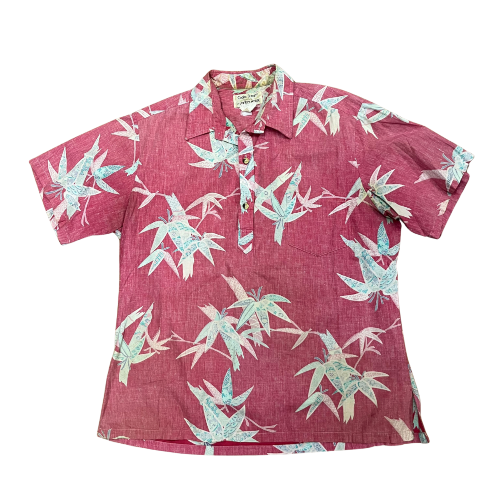 Mission Zero Men’s Vintage Aloha Shirt - Cooke Street Liberty House - Red Bird of Paradise -XL