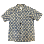 Mission Zero Men’s Reloved Aloha Shirt - Naniloa - Honu Tile Print w/ Coconut Buttons - XL