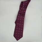 Mission Zero Vintage - David Donahue - Raspberry floral medallion silk tie