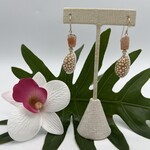 Shell Of A Life Seive Cowrie & Sunstone Raw Bead Earrings