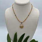 Shell Of A Life Rare Sunrise Shell & Opals + Lapis Bead Necklace