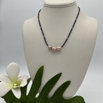 Shell Of A Life Lapis & Edison Pearl Necklace