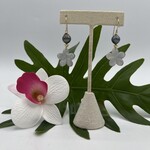 Shell Of A Life Black Tahitian Pearl & Mother of Pearl Plumeria Earrings