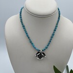 Shell Of A Life Turquoise Bead + Sterling Silver Flower Necklace