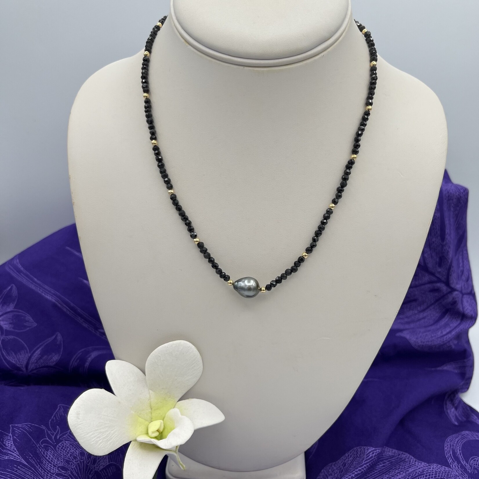 Shell Of A Life Black Pearl + Black Spinel Necklace