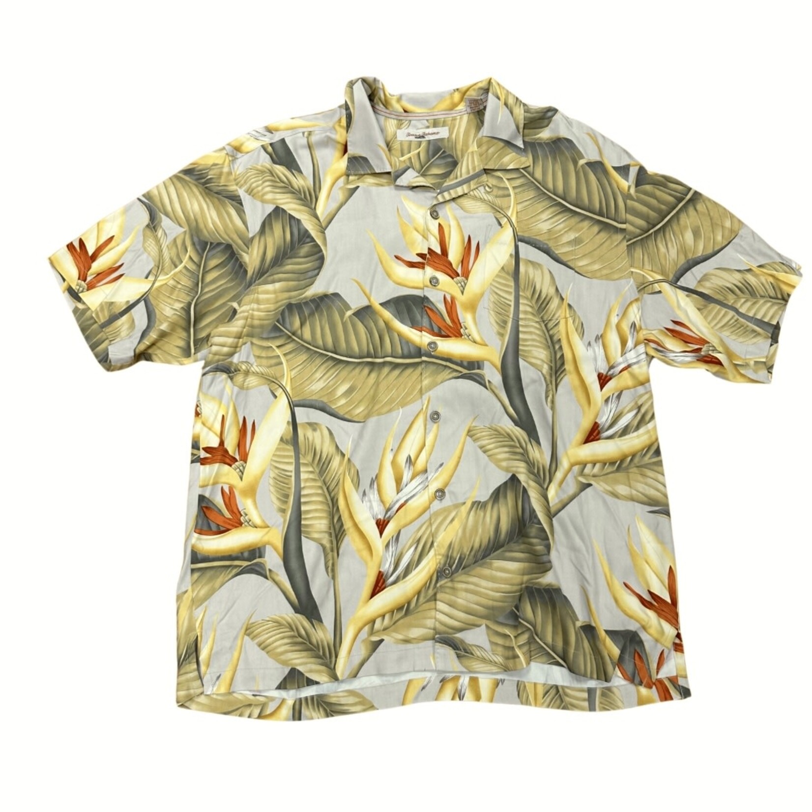 Mission Zero Men’s Reloved Aloha Shirt - XL Tall - Tommy Bahama- 100% Silk Heliconia