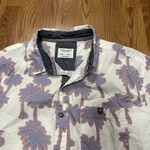 Mission Zero Men’s Reloved Aloha Shirt -L -Sunrise Kingdom - Palm Tree Print