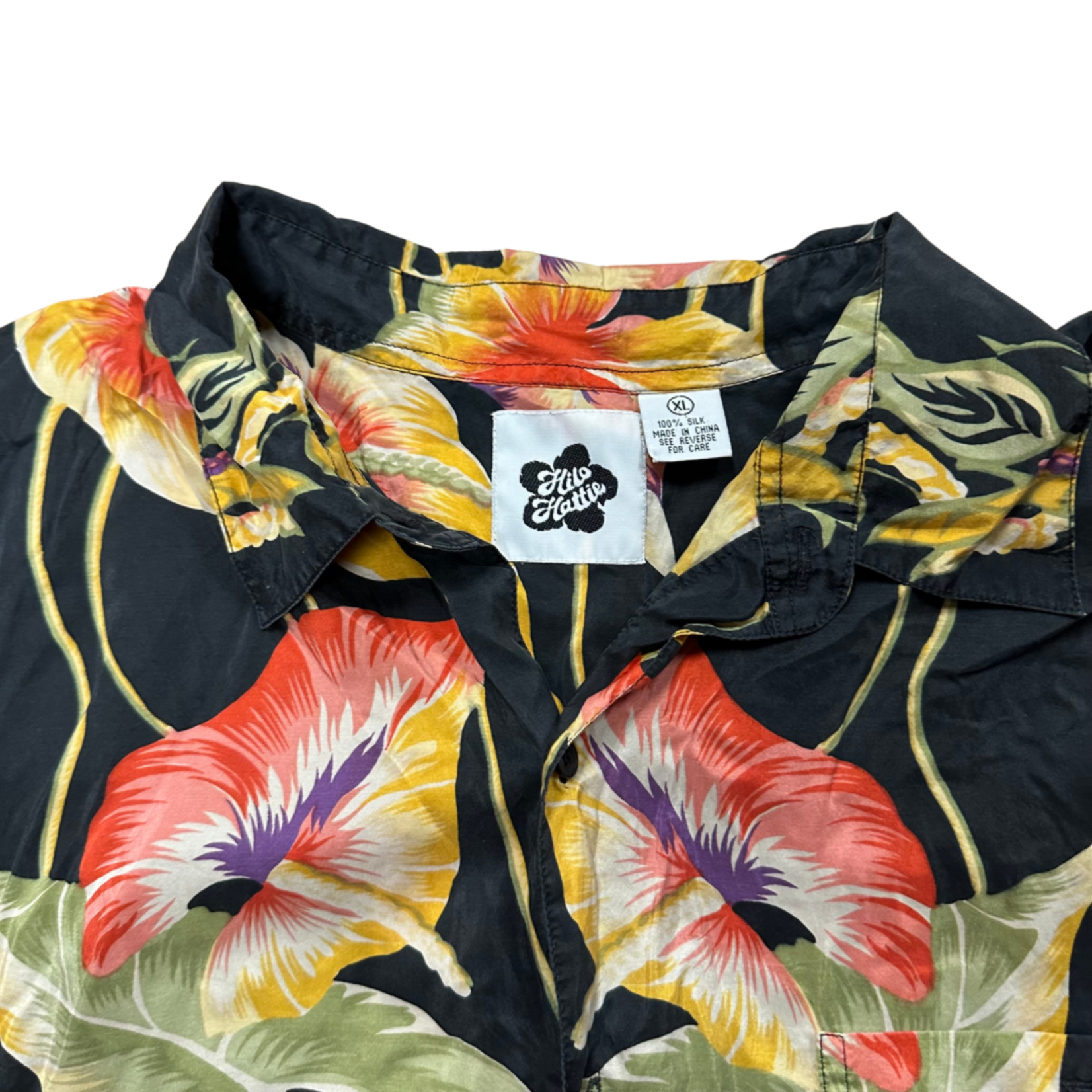 Mission Zero Men’s Vintage Aloha Shirt -XL -Hilo Hatties- Anthurium Aloha