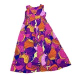 Mission Zero Women’s Vintage Dress -M/L- Pomare Tahiti - Dayglow Sunburst Flower Print