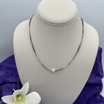 Shell Of A Life Freshwater Pearl & Beads Necklace w/ Sterling Steel Clasp #001