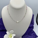 Shell Of A Life Freshwater Pearl & Multi-Color Necklace w/ Sterling Steel Clasp #004