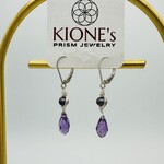 Kione’s Prism Jewelry Amethyst + Freshwater Pearl Sterling Silver Earrings