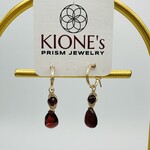 Kione’s Prism Jewelry Garnet 14k Yellow Gold Filled Hoop Earrings