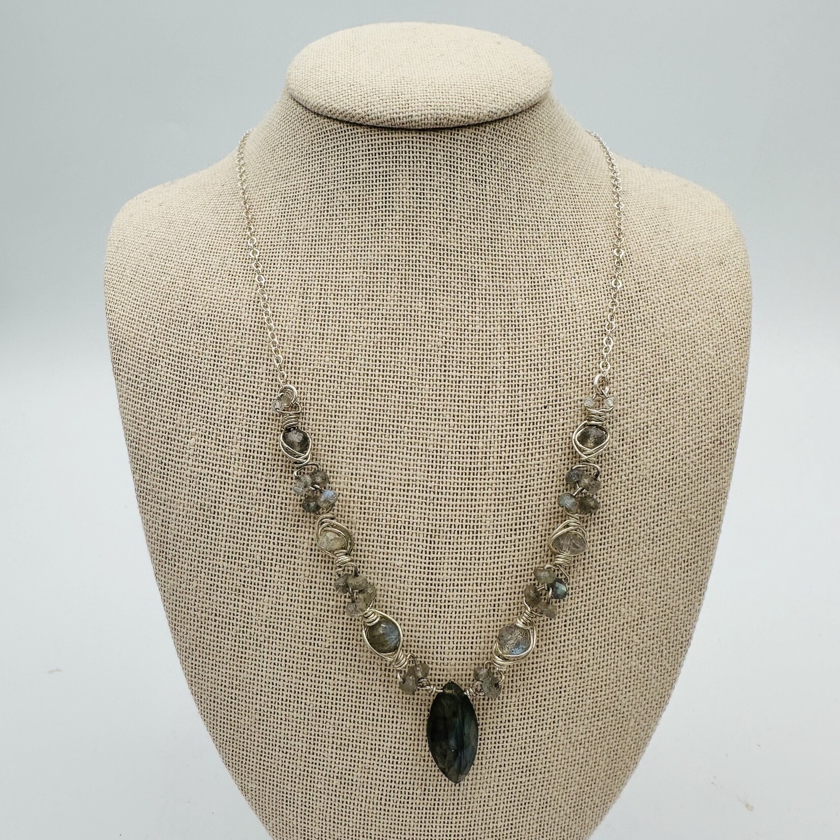 Kione’s Prism Jewelry Kione’s Classic 5 Link Labradorite Sterling Silver  Necklace