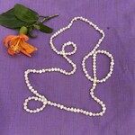 Shell Of A Life Hand Knotted w/ Japanese Silk + Freshwater Rice Pearl Necklace